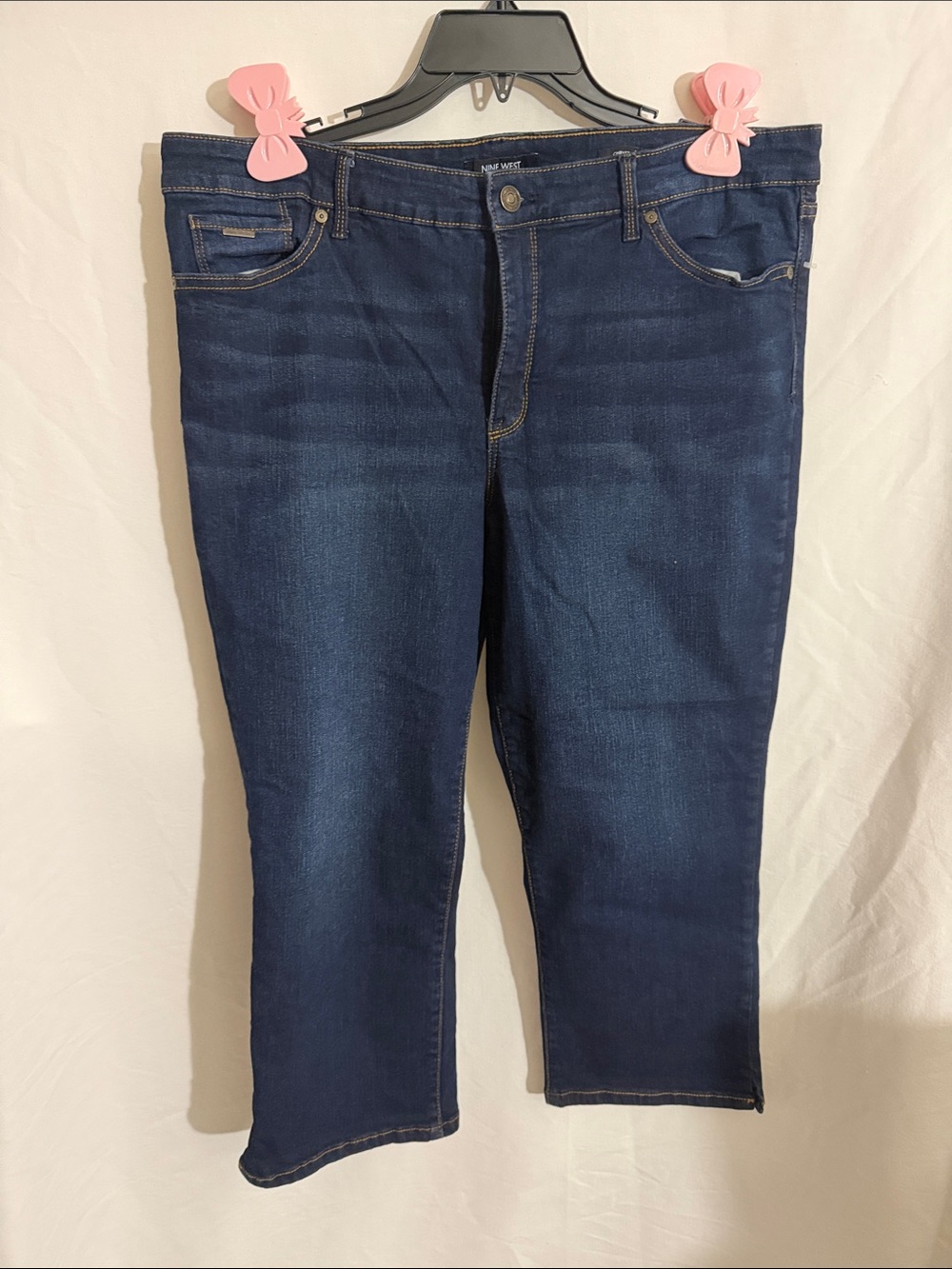 Nine West Dark Indigo Ankle Cropped Jeans Chrystie Capri